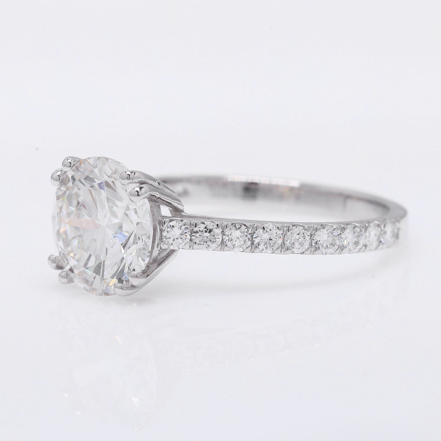 2.77 Ct Round Brilliant Lab Grown Diamond 950 Platinum Ring