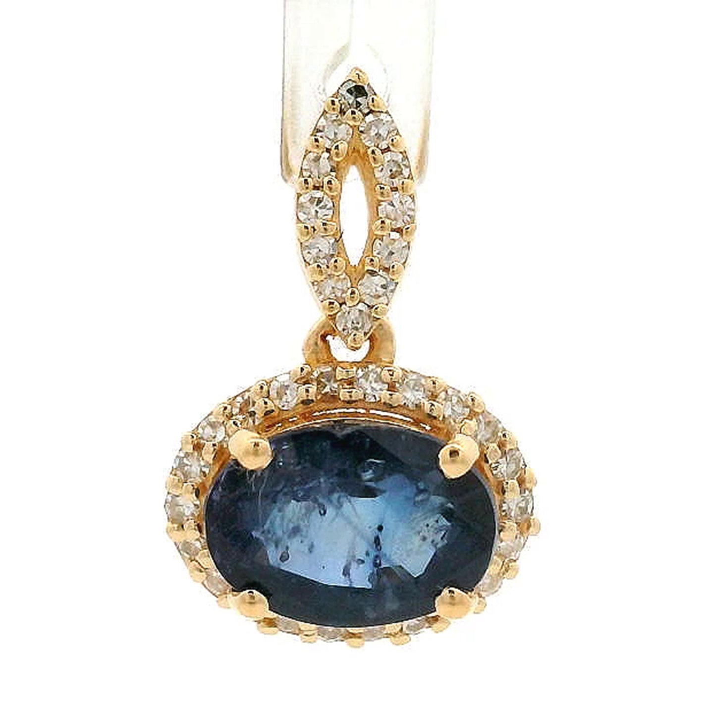 1.41 Ct Oval Sapphire 14K Gold Pendant