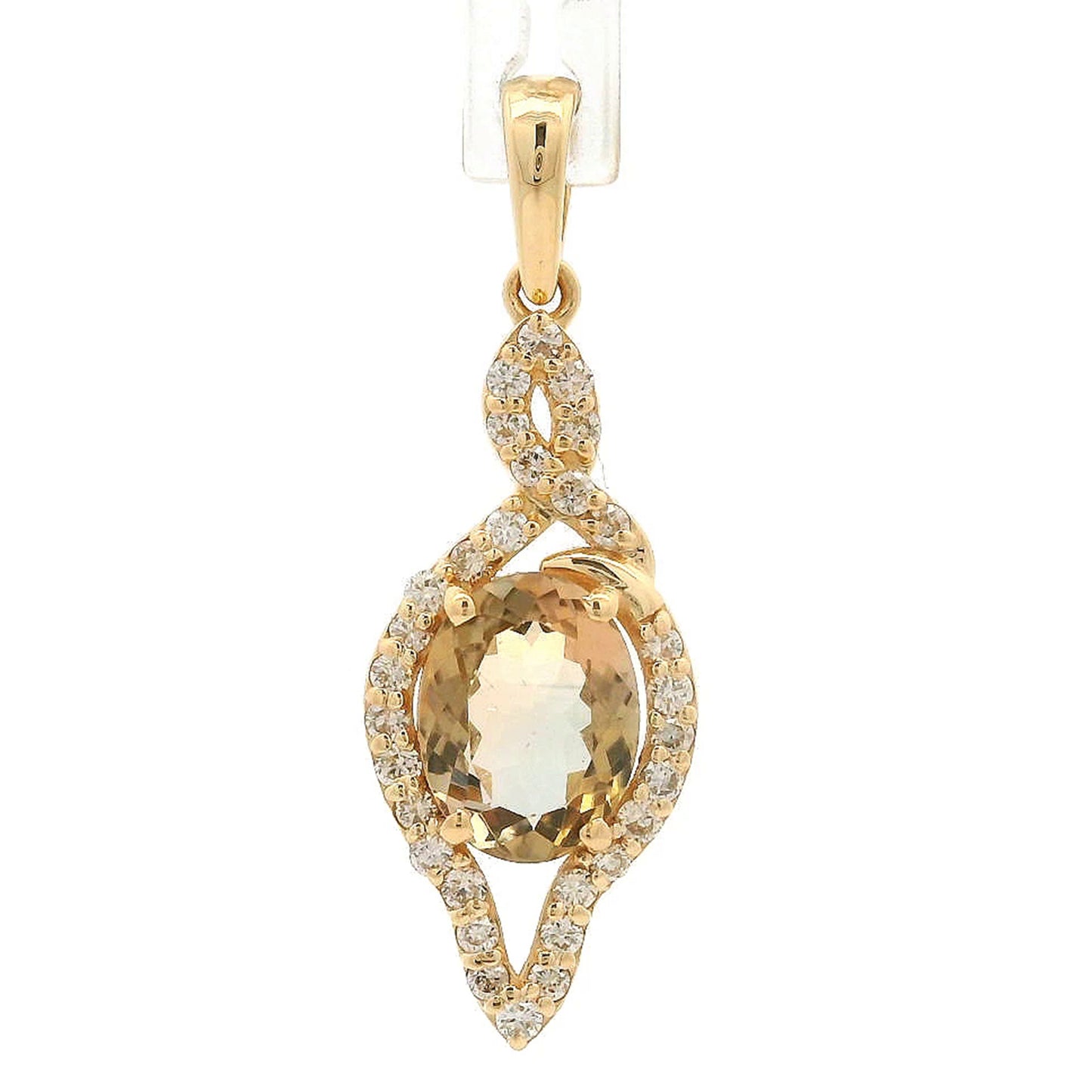 1.46 Ct Oval Tourmaline 14K Gold Pendant