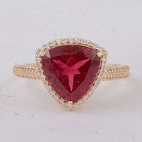 3.62 Ct Trillion Tourmaline 9K Gold Ring