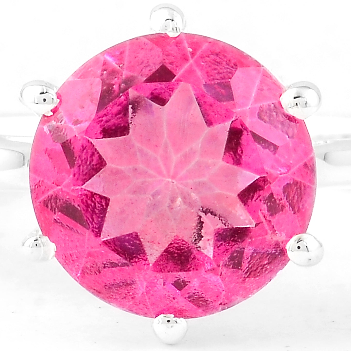 2.80 Ct Round Pink Topaz 925 Sterling Silver Ring