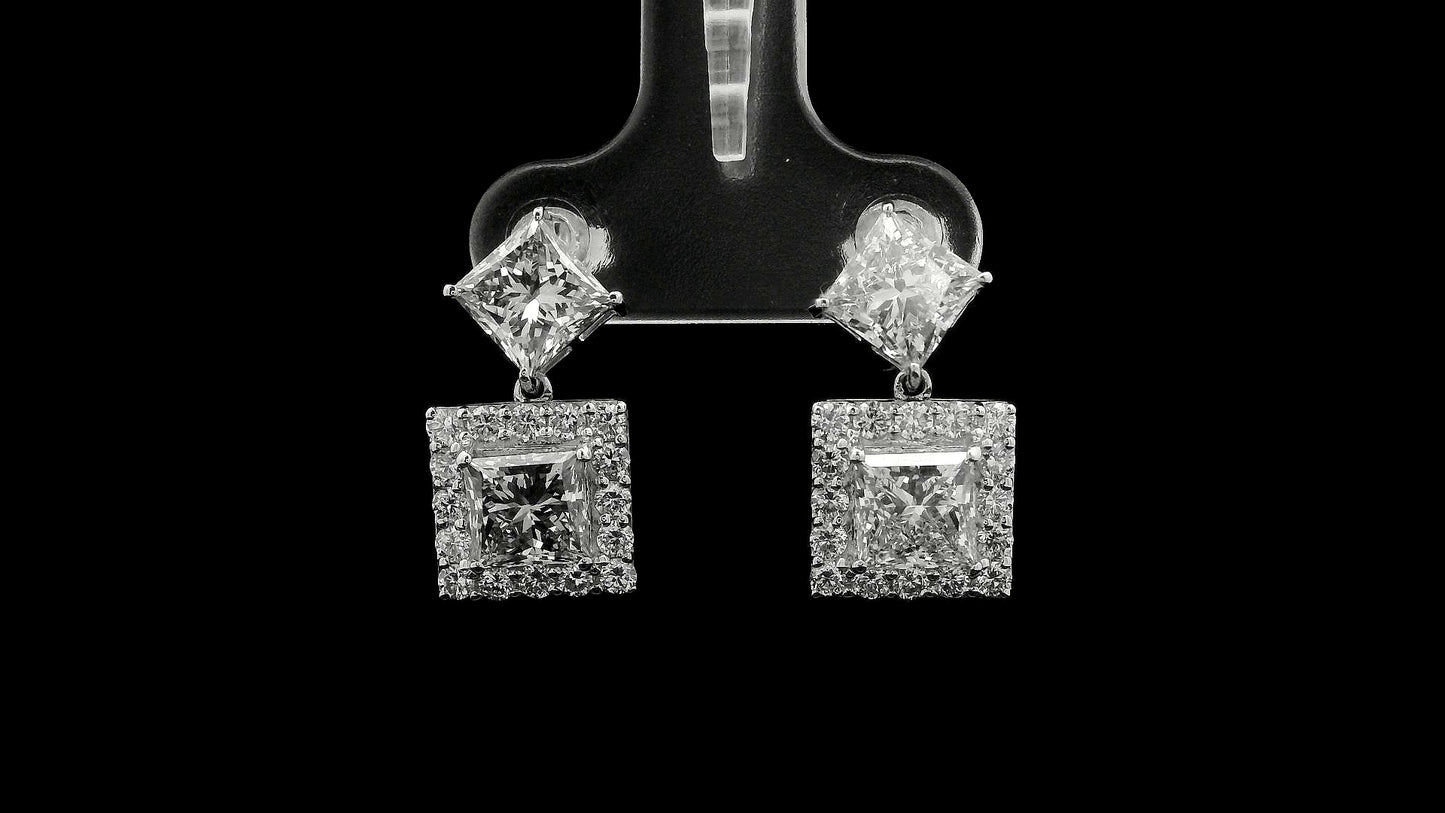 4.82 Carats Lab Grown Diamond 14K Gold Earrings