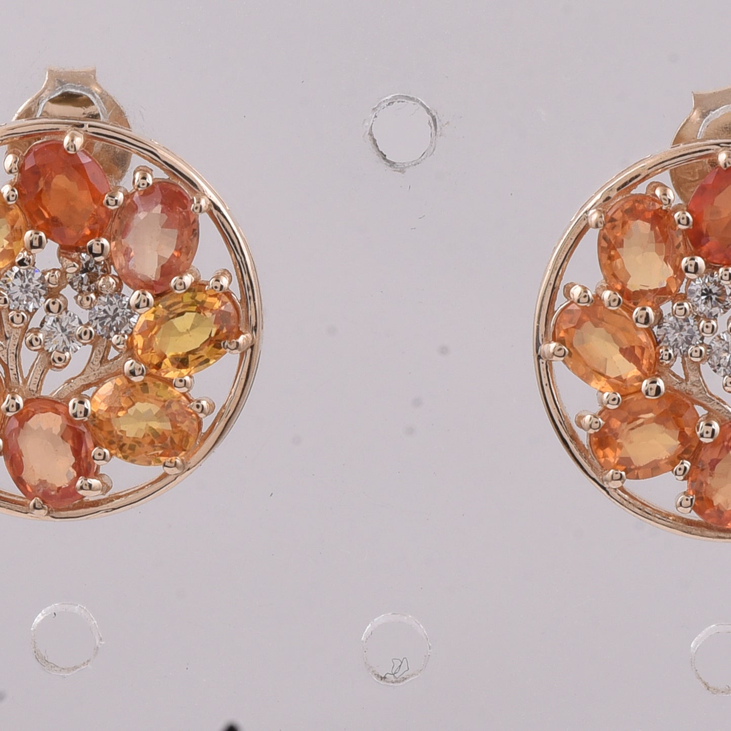 3.48 Ct Oval Natural Multi-Coloured Sapphire 14K Gold Earrings