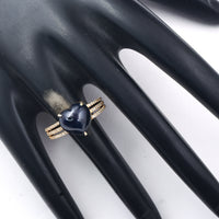 5.56 Ct Heart Cabochon Natural Sapphire 14K Gold Ring