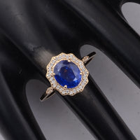 1.98 Ct Oval Sapphire 9K Gold Ring