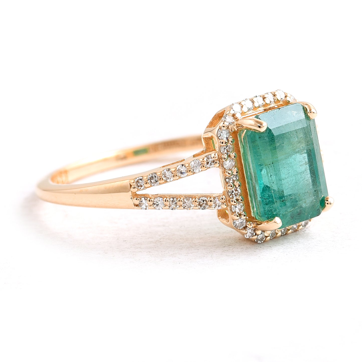 1.71 Ct Octagon Emerald 14K Gold Ring