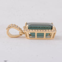3.19 Ct Octagon Tourmaline 9K Gold Pendant