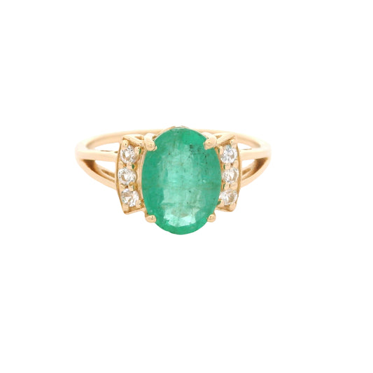 2.06 Ct Oval Emerald 14K Gold Ring