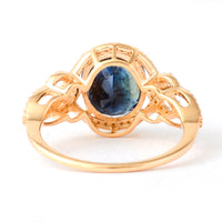 3.82 Ct Oval Mixed Cut Natural Sapphire 14K Gold Ring