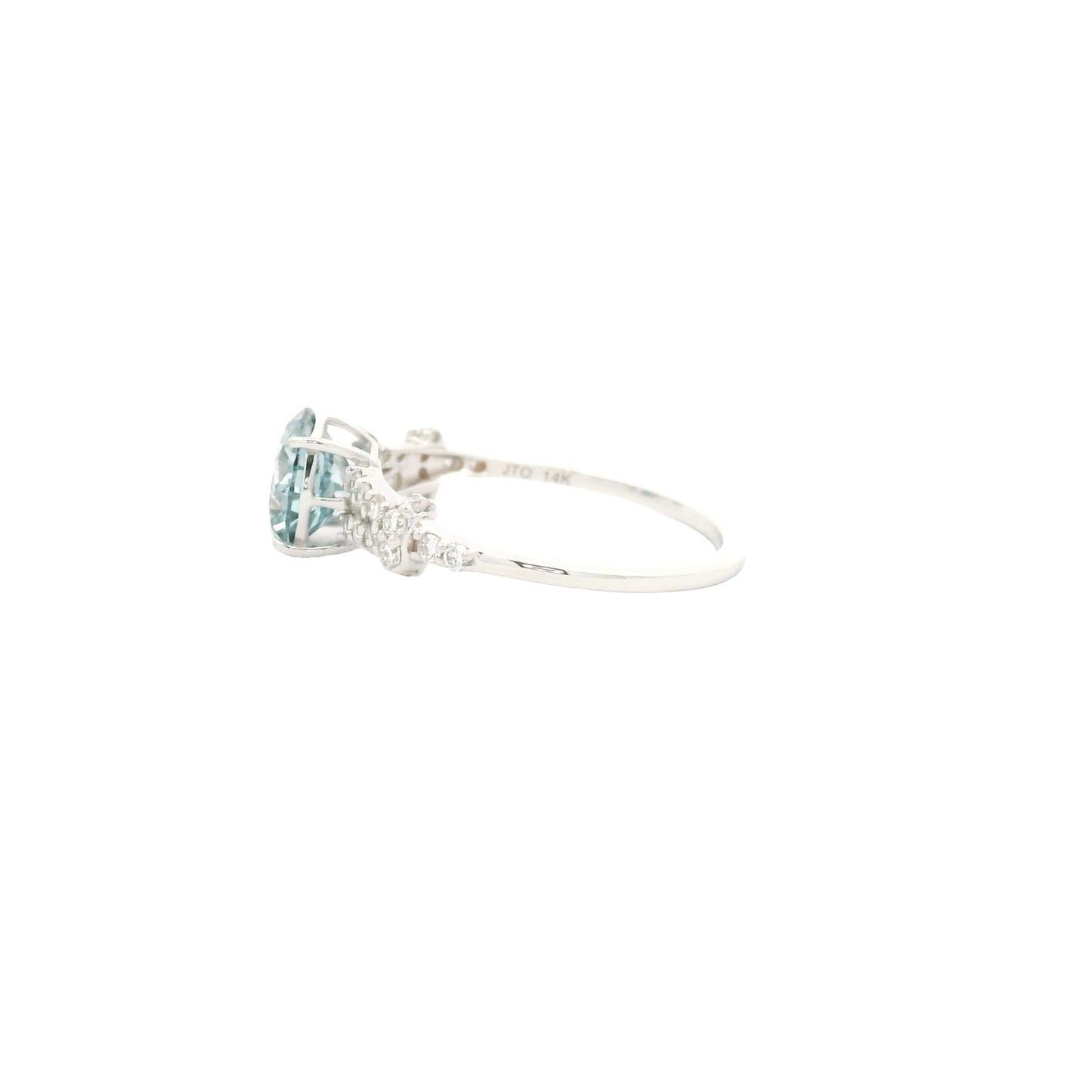1.79 Carats Blue Lab Grown Diamond 14K Gold Ring