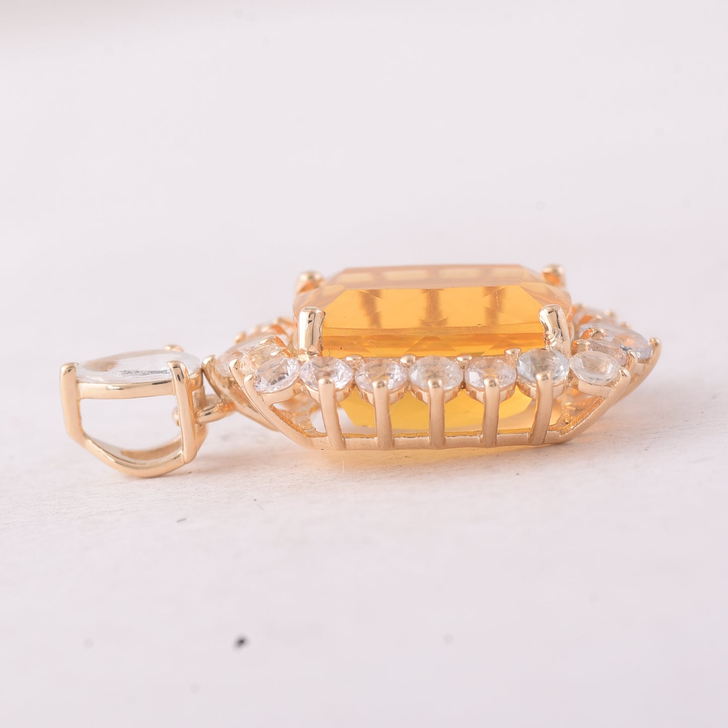 4.14 Ct Cushion Fire Opal 9K Gold Pendant