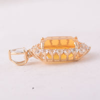 4.14 Ct Cushion Fire Opal 9K Gold Pendant