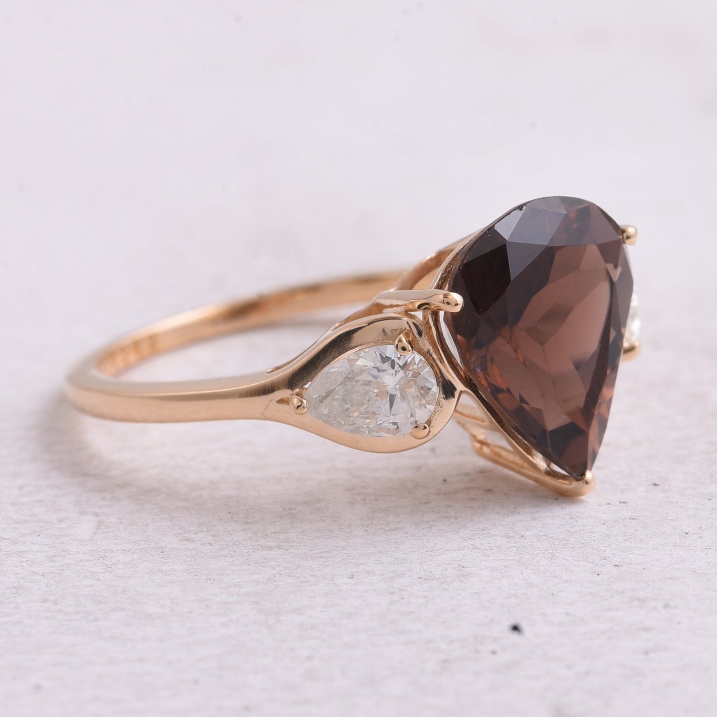 3.88 Ct Pear Natural Tourmaline 14K Gold Ring