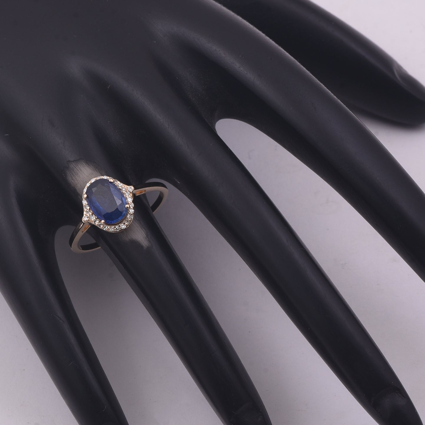 1.98 Ct Oval Mixed Cut Natural Sapphire 14K Gold Ring