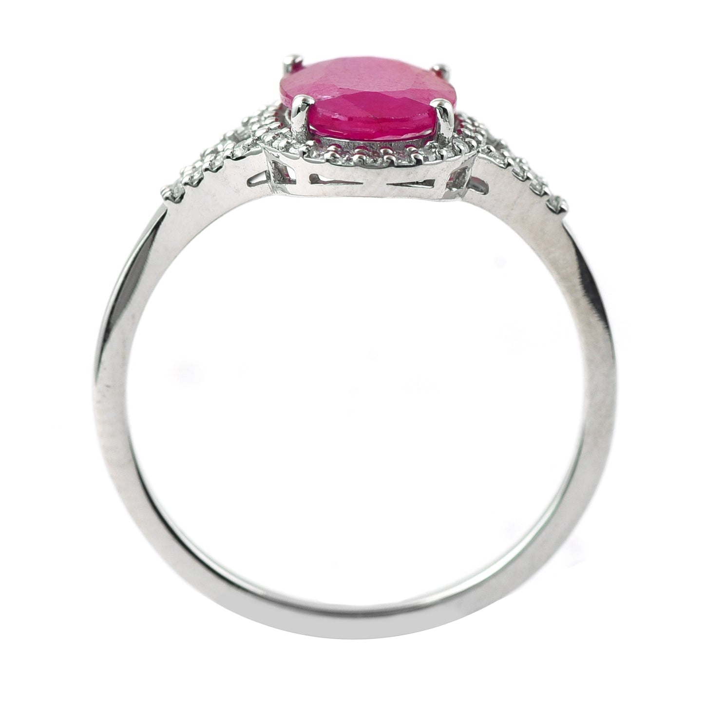 1.44 Ct Oval Mixed Cut Natural Ruby 950 Platinum Ring
