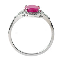 1.44 Ct Oval Mixed Cut Natural Ruby 950 Platinum Ring
