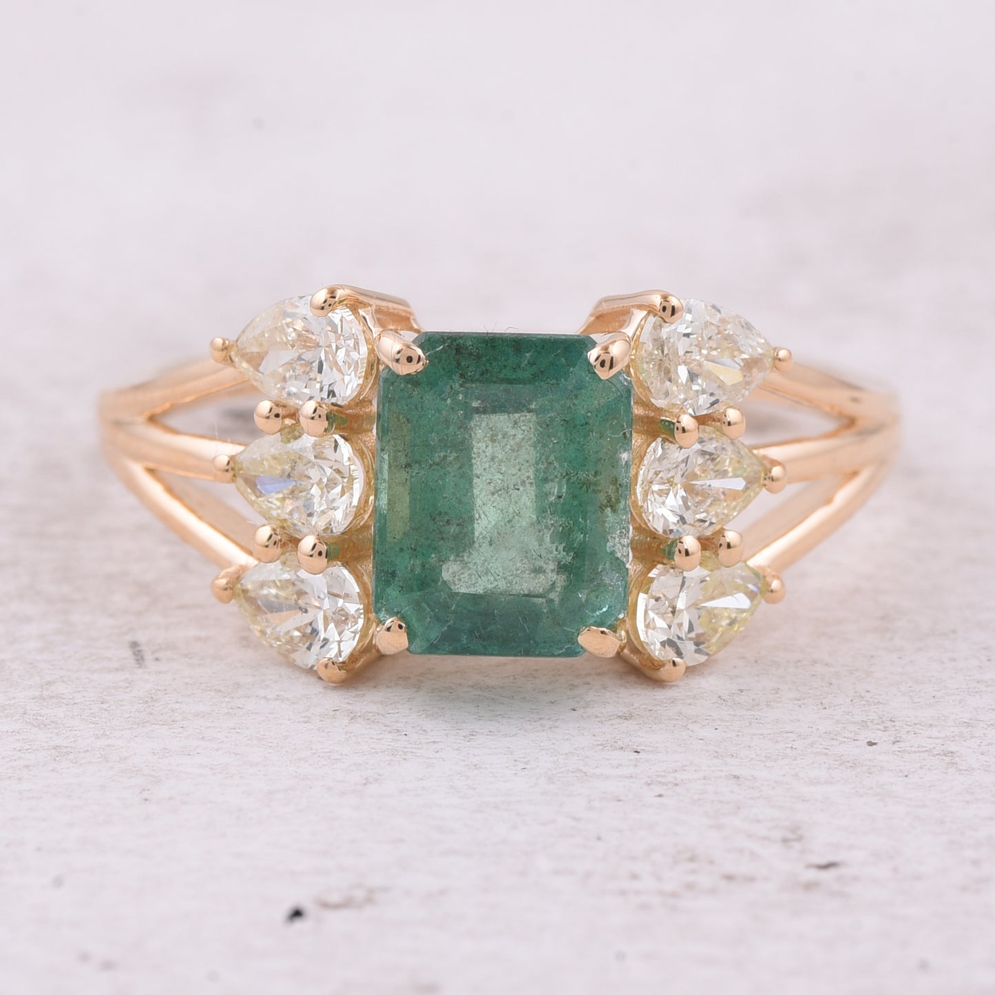 2.50 Ct Octagon Step Cut Natural Emerald 14K Gold Ring