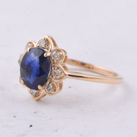 1.71 Ct Oval Natural Sapphire 14K Gold Ring