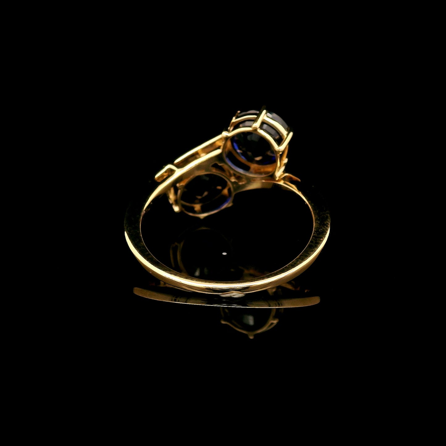 4.00 Ct Round Lab Grown Sapphire 14K Gold Ring