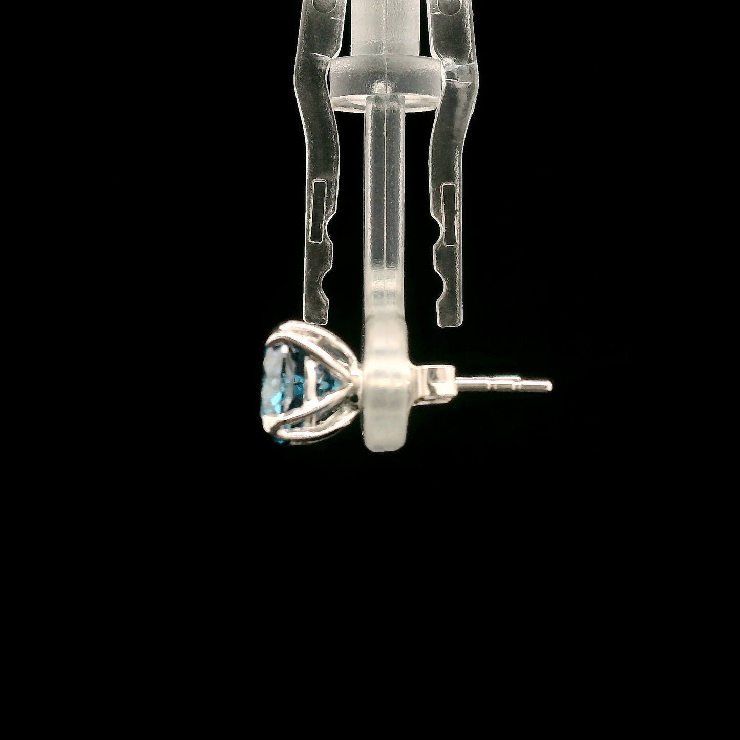 3.08 Carats Blue Lab Grown Diamond 14K Gold Earrings