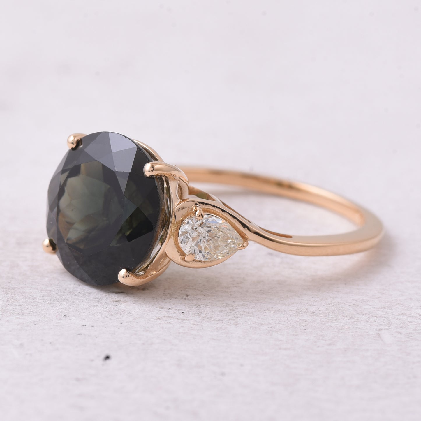 5.74 Ct Round Natural Tourmaline 14K Gold Ring