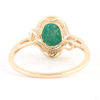 1.52 Ct Oval Mixed Cut Natural Beryl Emerald 14K Gold Ring