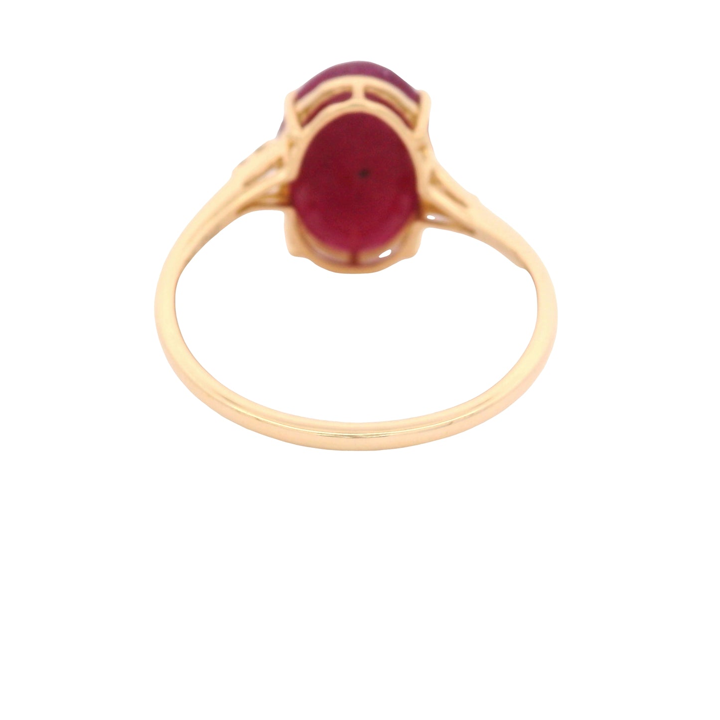 3.27 Ct Oval Ruby 14K Gold Ring
