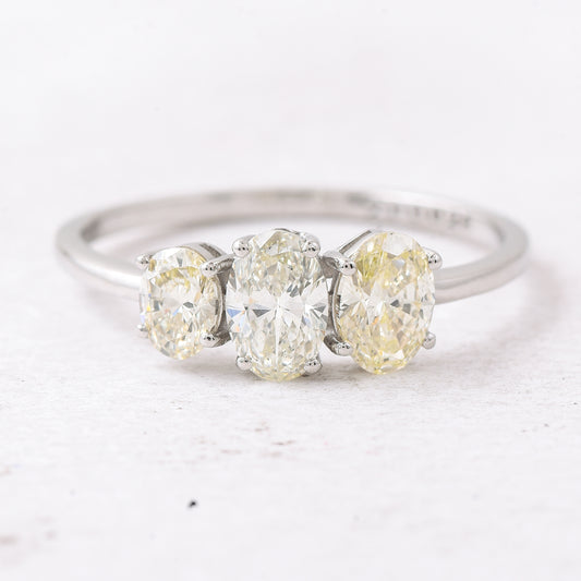 1.07 Ct Oval Diamond 950 Platinum Ring
