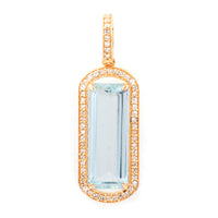 3.14 Ct Octagon Step Cut Natural Aquamarine 14K Gold Pendant