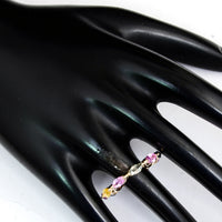 2.76 Carat Marquise Mixed Cut Natural Corundum Multi Sapphire 14K Gold Ring