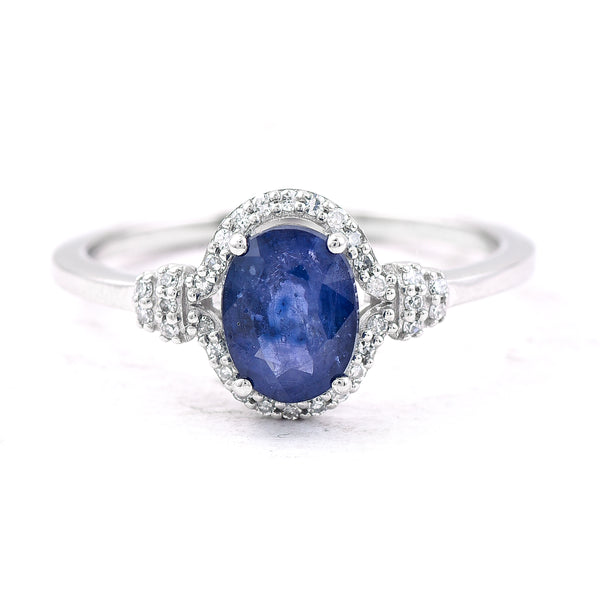 1.46 Ct Oval Mixed Cut Natural Sapphire 950 Platinum Ring