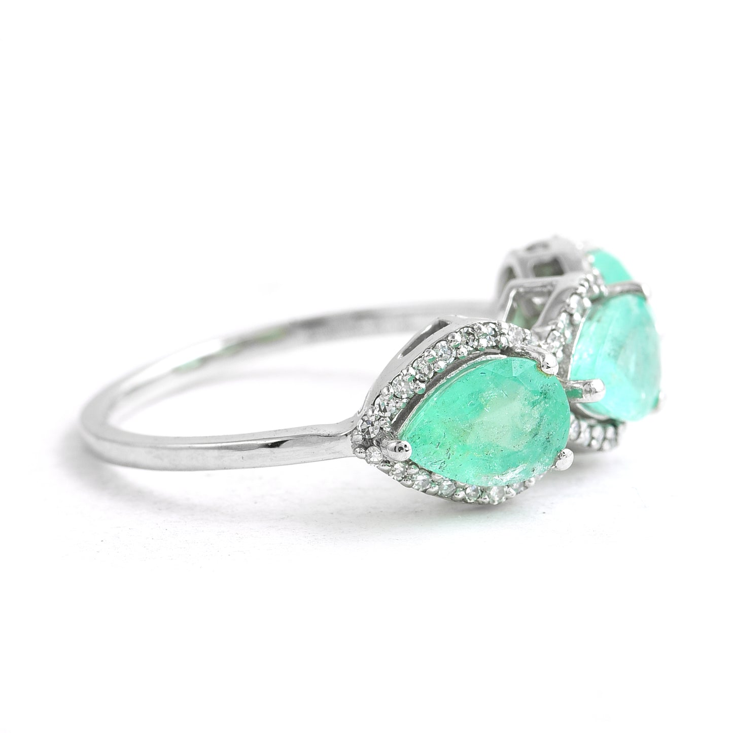 2.81 Ct Pear Emerald 950 Platinum Ring