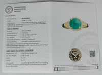 2.20 Ct Round Carving Natural Beryl Emerald 14K Gold Ring