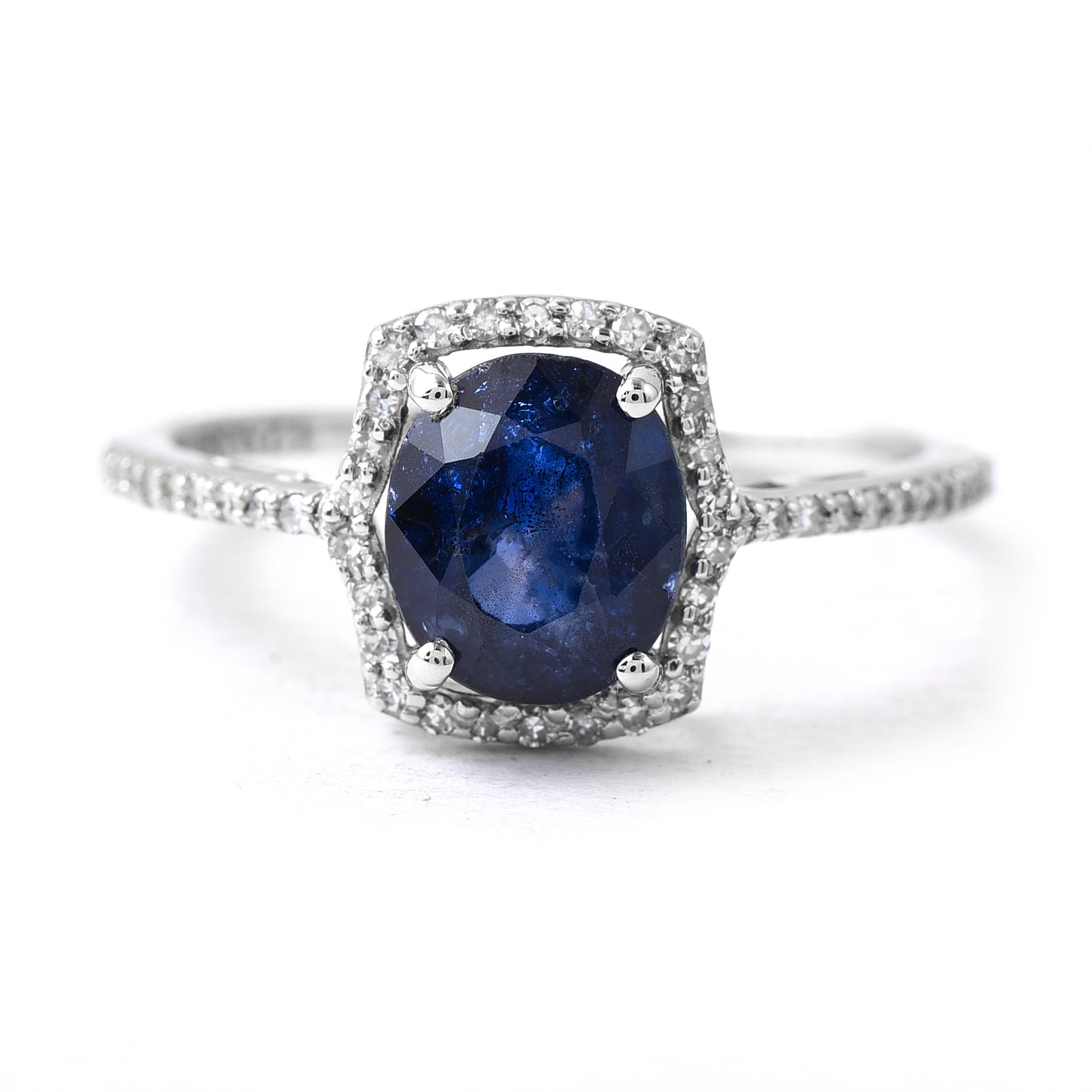 2.04 Ct Oval Mixed Cut Natural Sapphire 950 Platinum Ring