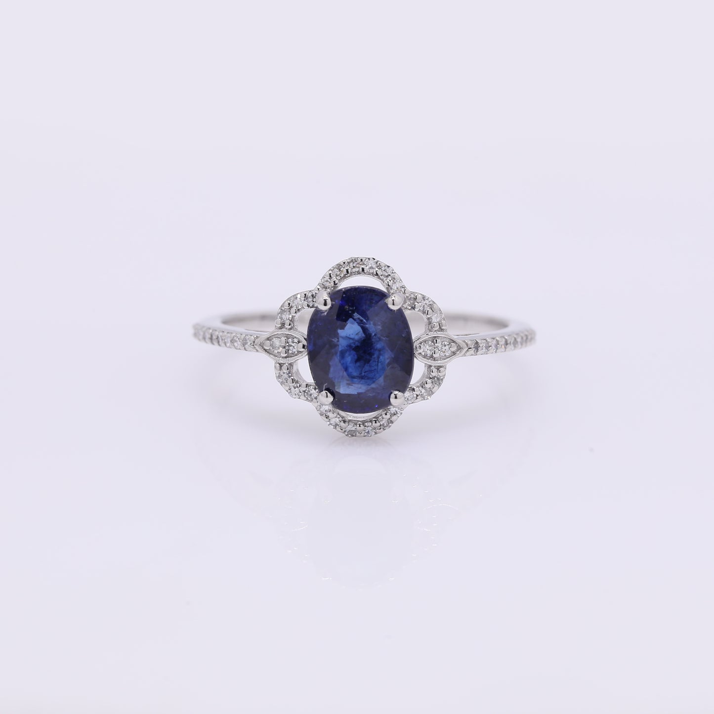 1.67 Ct Cushion Mixed Cut Natural Sapphire 950 Platinum Ring