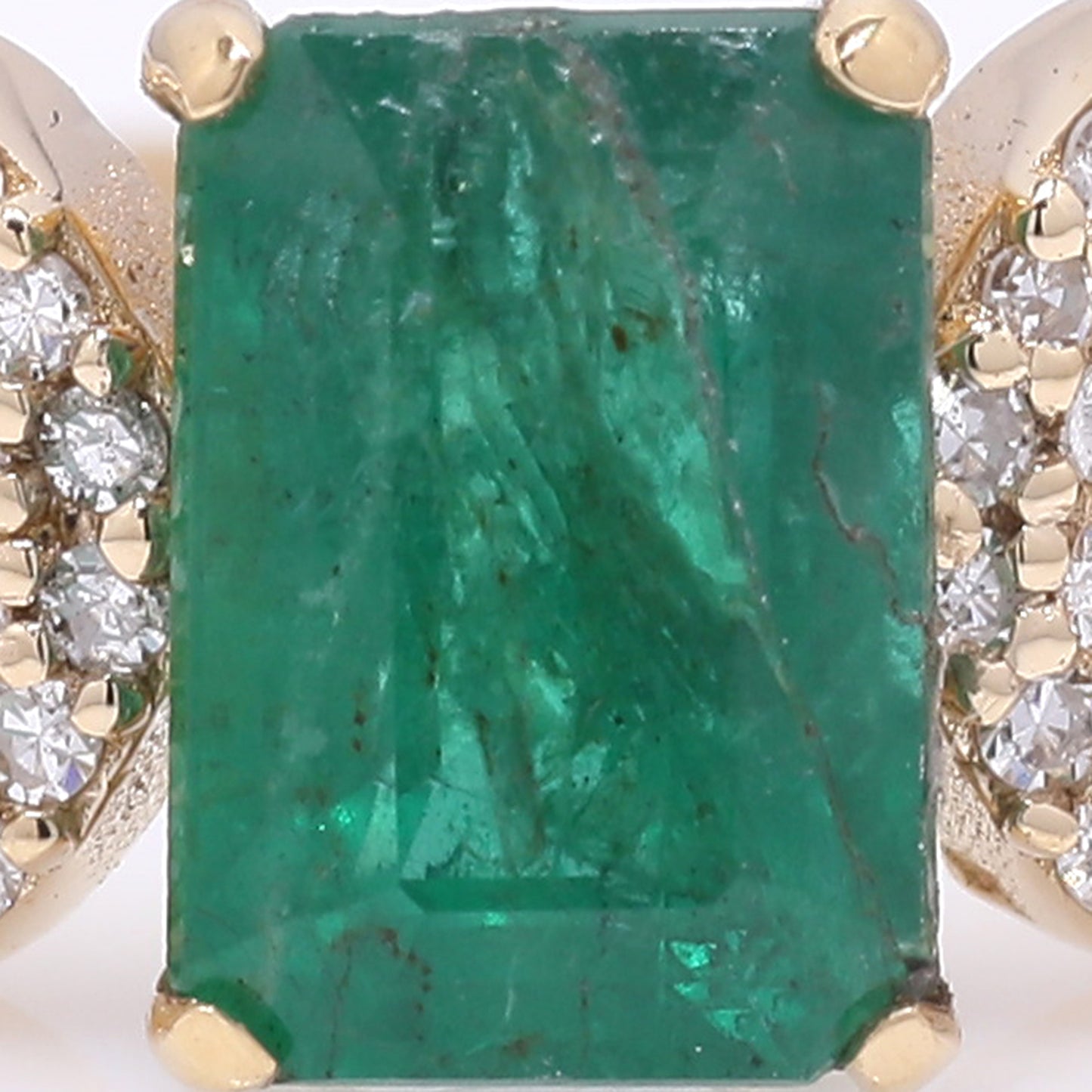 1.15 Ct Octagon Step Cut Natural Emerald 14K Gold Ring