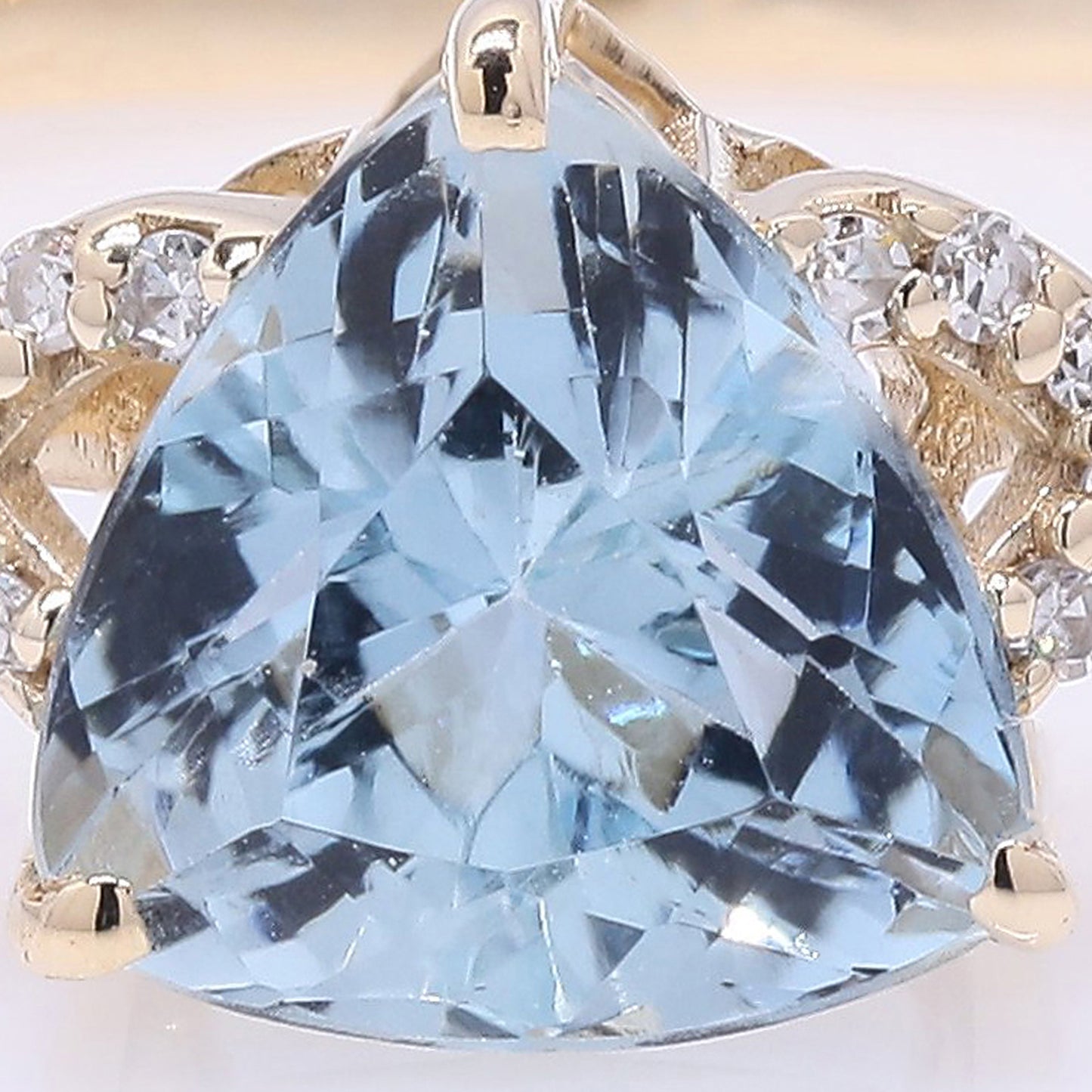 1.22 Ct Triangle Mixed Cut Natural Aquamarine 14K Gold Ring