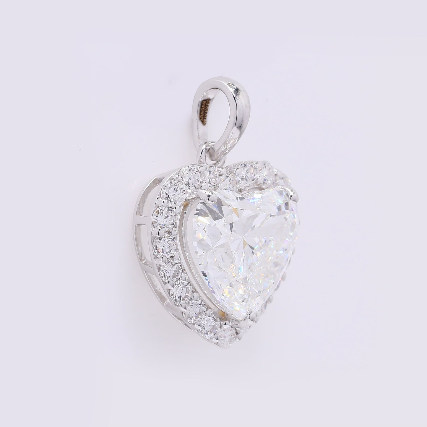 3.43 Carats Lab Grown Diamond 14K Gold Pendant