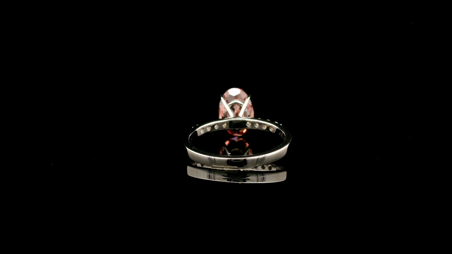 3.21 Carats Pink Lab Grown Diamond 14K Gold Ring