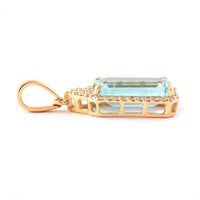 1.96 Ct Octagon Step Cut Natural Emerald 14K Gold Pendant