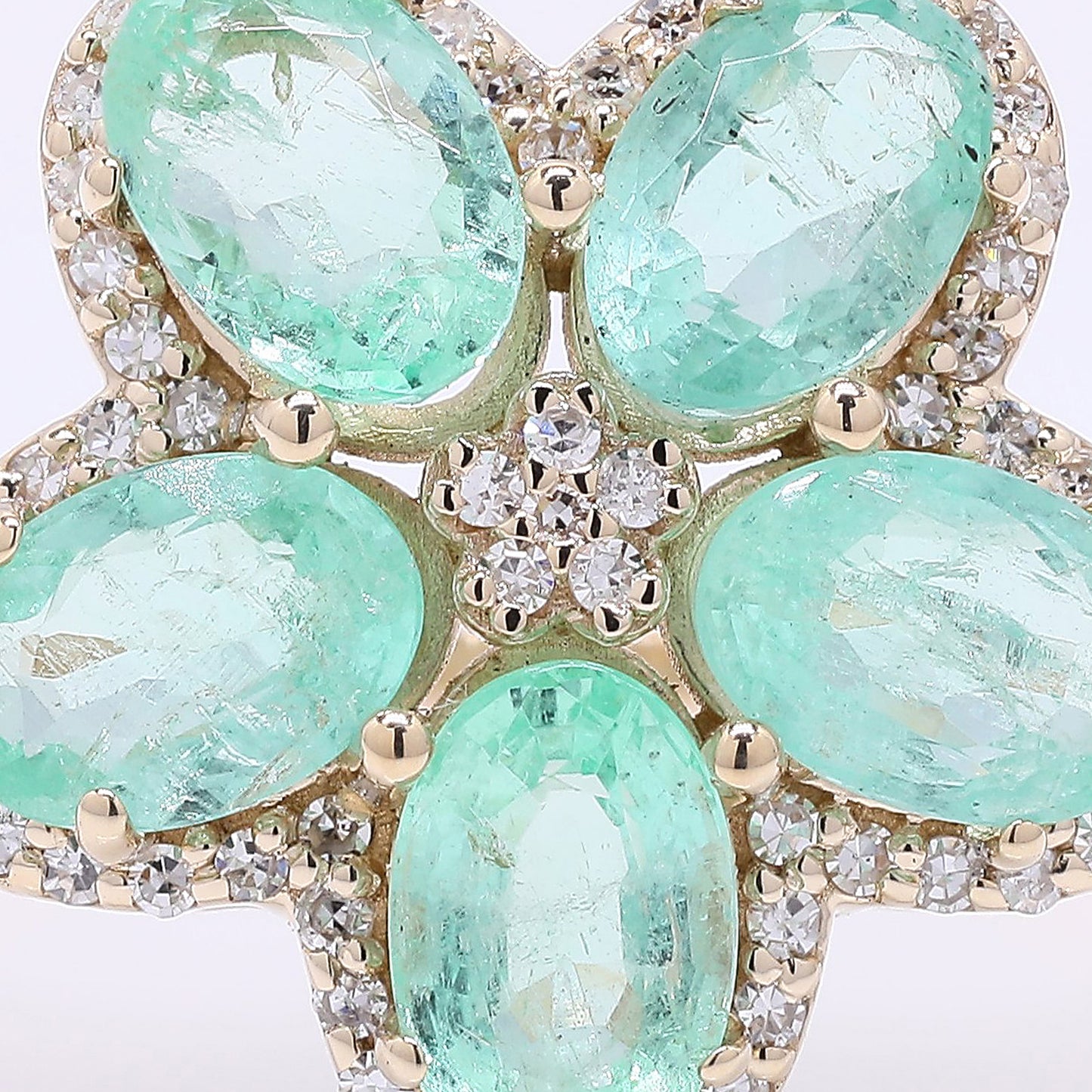 2.69 Ct Oval Mixed Cut Natural Emerald 14K Gold Ring