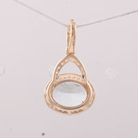 1.30 Ct Oval Aquamarine 9K Gold Pendant