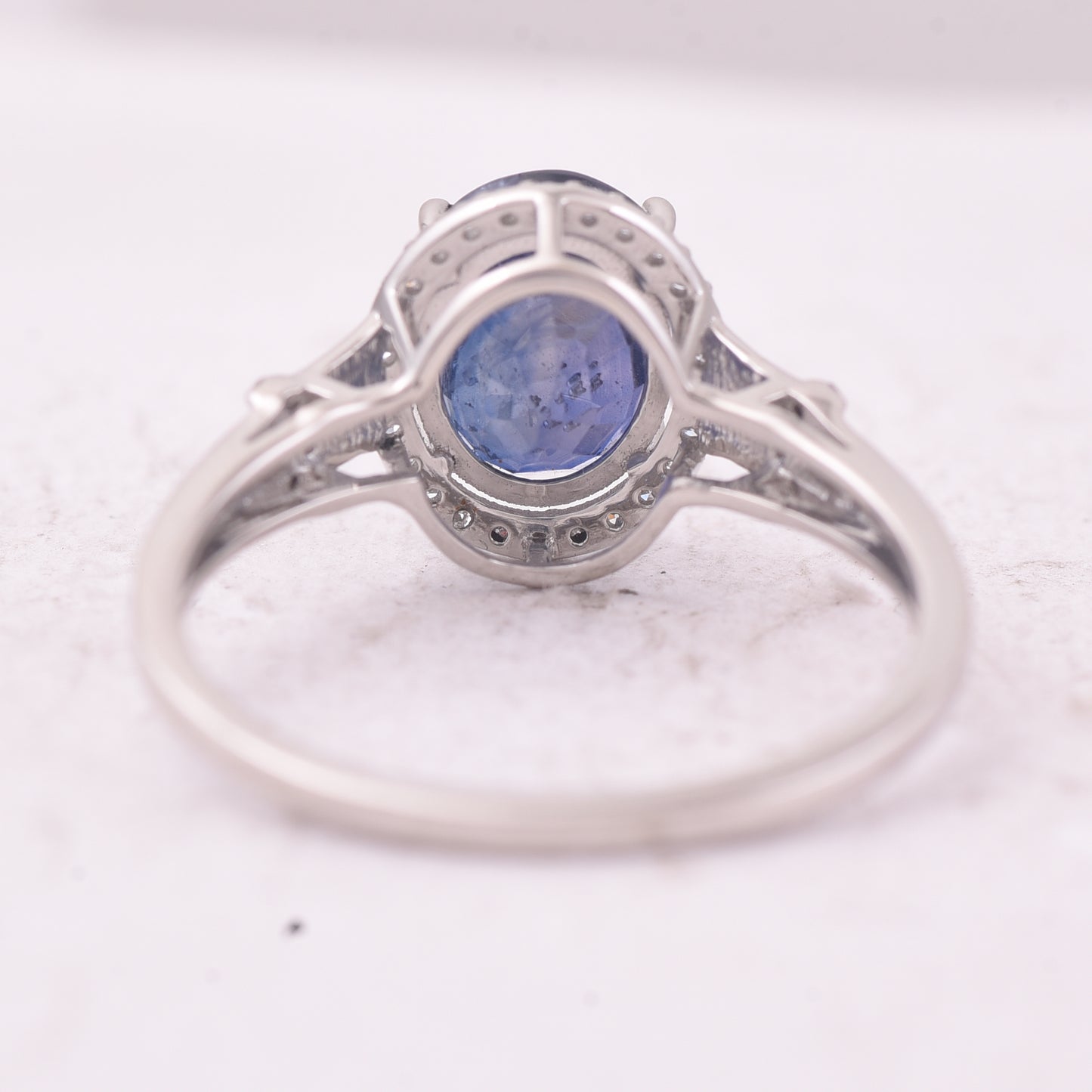 3.10 Ct Oval Mixed Cut Natural Sapphire 950 Platinum Ring