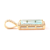 1.52 Ct Rectangle Step Cut Natural Emerald 14K Gold Pendant