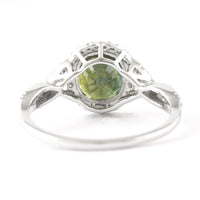 2.52 Ct Cushion Mixed Cut Natural Green Sapphire 950 Platinum Ring
