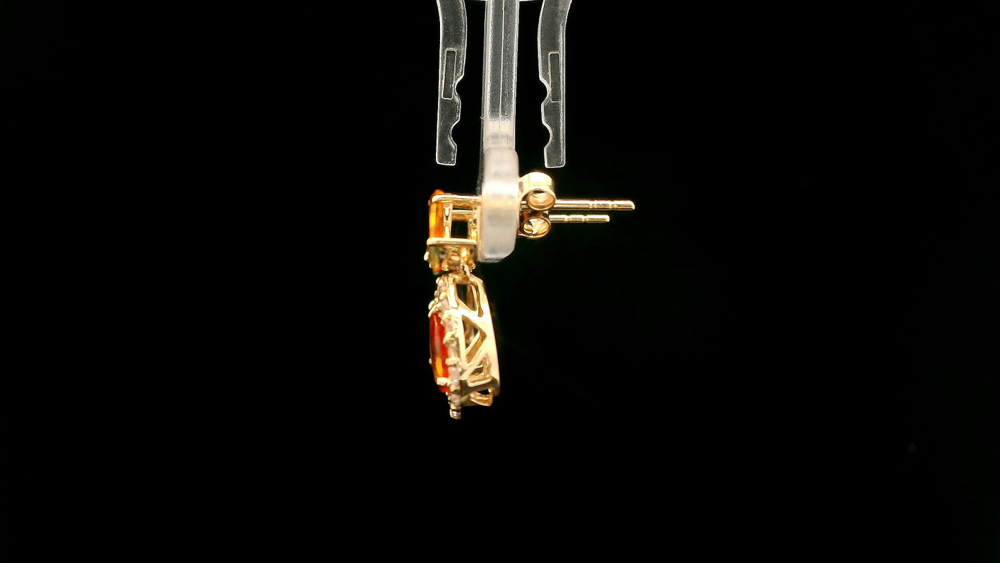 2.09 Ct Pear Multi Sapphire 14K Gold Earrings