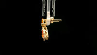 2.09 Ct Pear Multi Sapphire 14K Gold Earrings