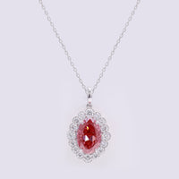 3.66 Carats Fancy Vivid Pink Lab Grown Diamond 14K Gold Pendant