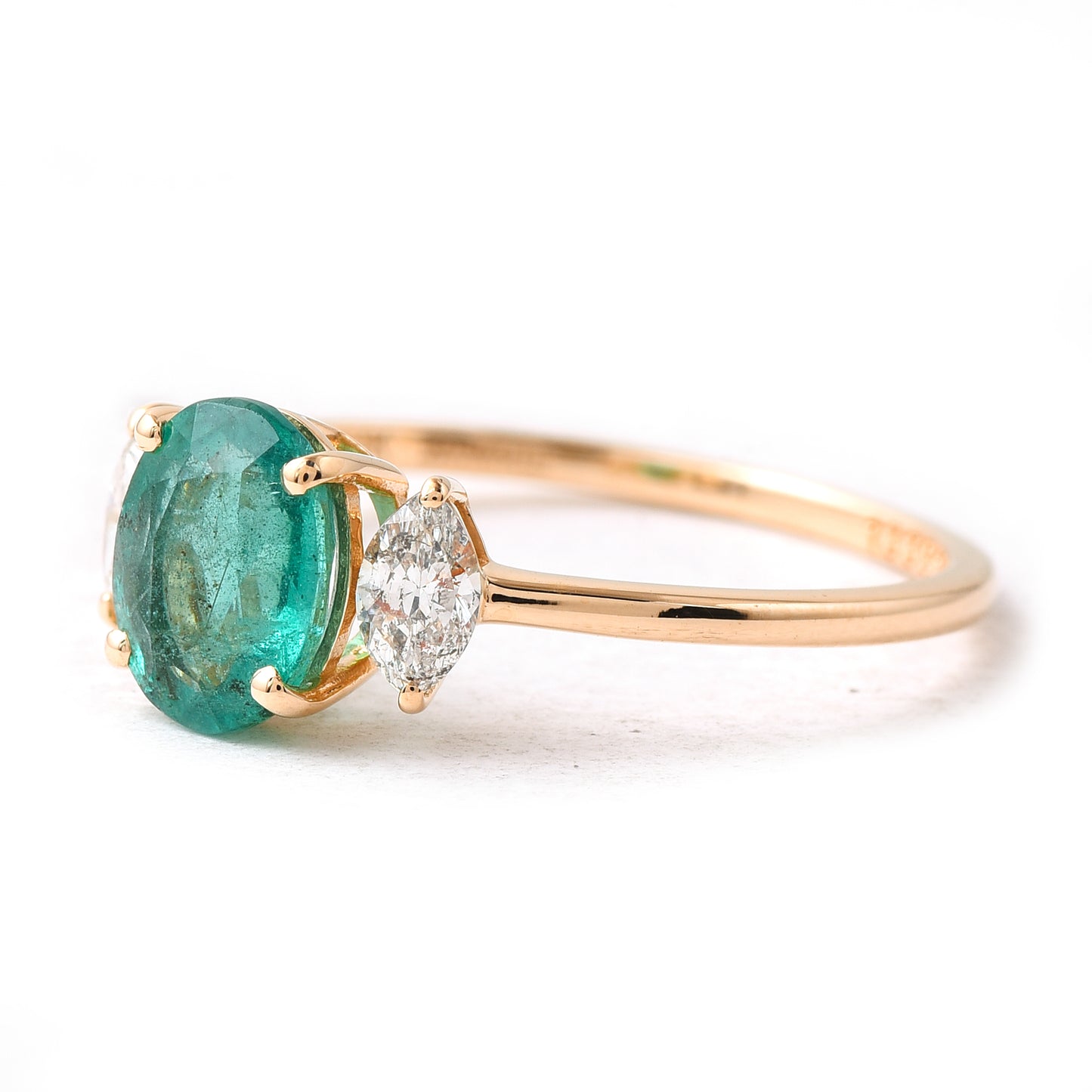 1.39 Ct Oval Emerald 14K Gold Ring