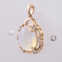2.50 Ct Oval Cabochon Cut Natural Opal 14K Gold Pendant